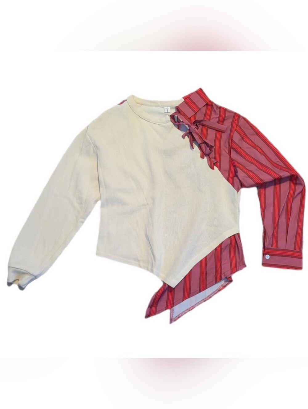 Cool and unique upcycled sweatshirt blouse top Size S/M